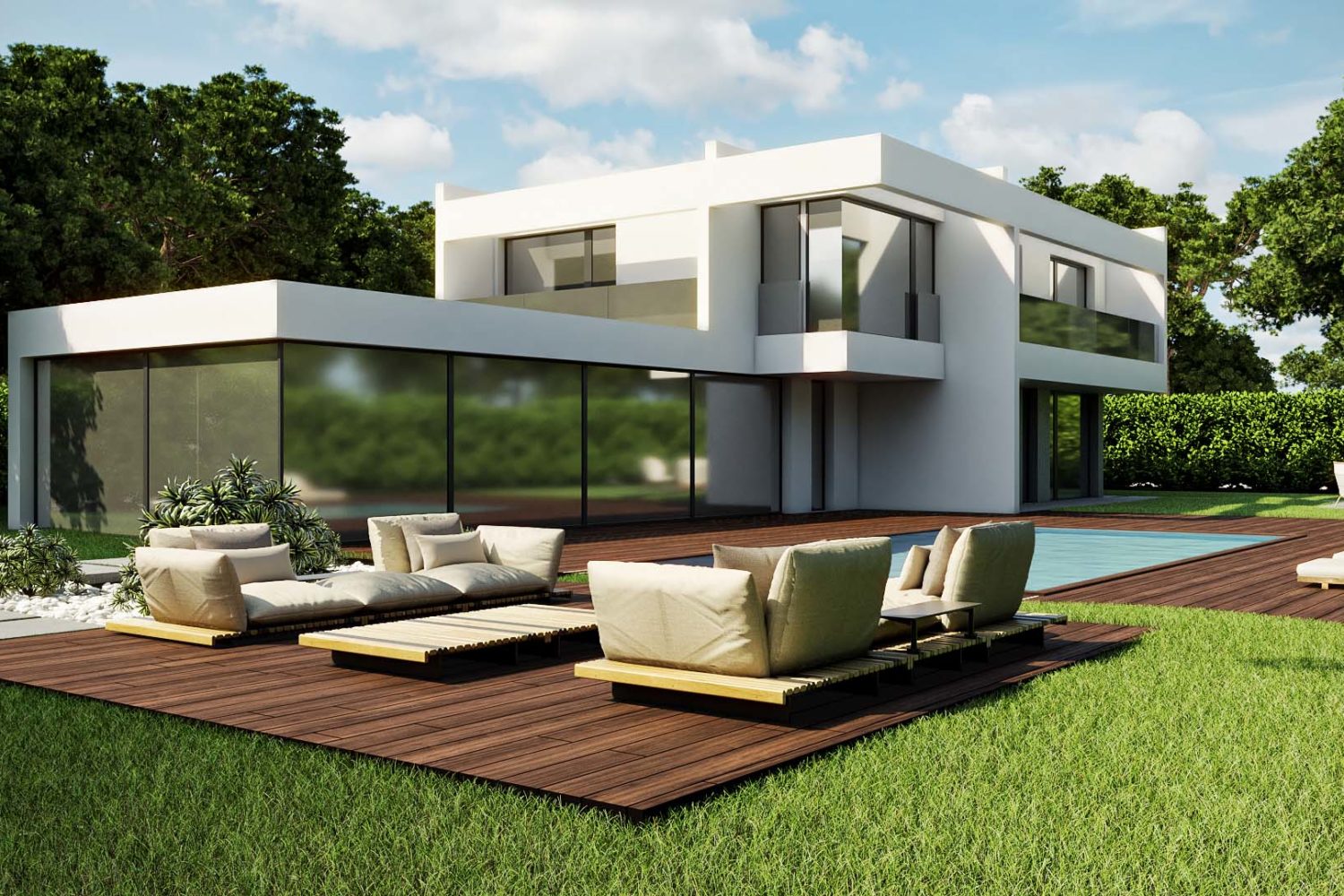Espace piscine villa Golf de Saint-Denac conception Ark Studio Partners